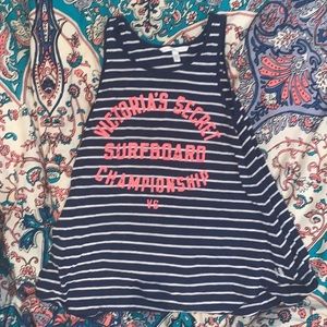NWOT Victoria’s Secret Blue and White Striped Tank